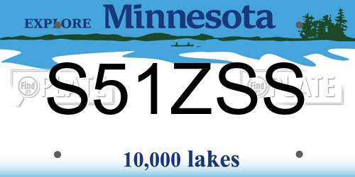 S51ZSS Minnesota License Plate