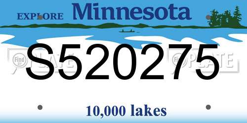 S520275 Minnesota License Plate