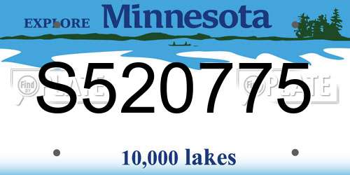 S520775 Minnesota License Plate
