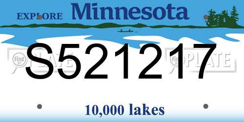 S521217 Minnesota License Plate