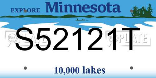 S52121T Minnesota License Plate