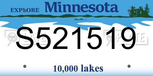 S521519 Minnesota License Plate
