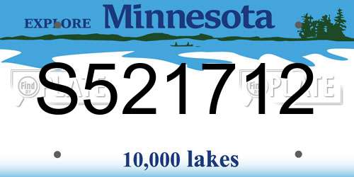 S521712 Minnesota License Plate