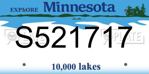 S521717 Minnesota License Plate