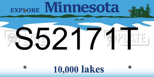 S52171T Minnesota License Plate
