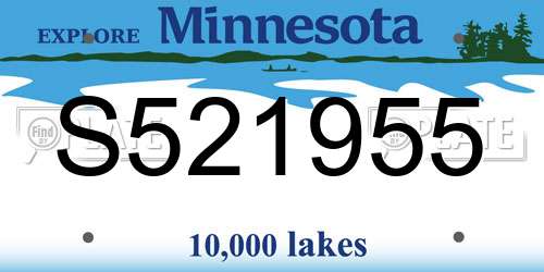 S521955 Minnesota License Plate