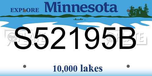 S52195B Minnesota License Plate