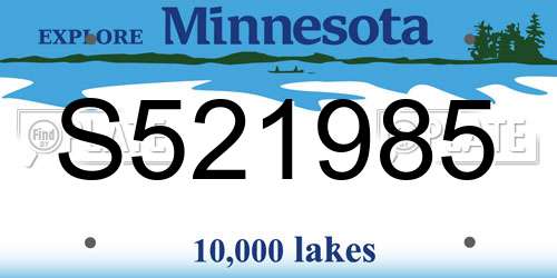 S521985 Minnesota License Plate
