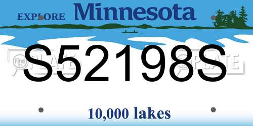 S52198S Minnesota License Plate