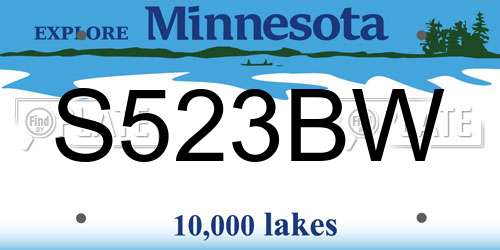 S523BW Minnesota License Plate