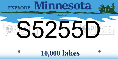 S5255D Minnesota License Plate