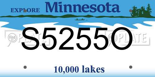 S5255O Minnesota License Plate
