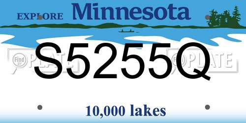 S5255Q Minnesota License Plate