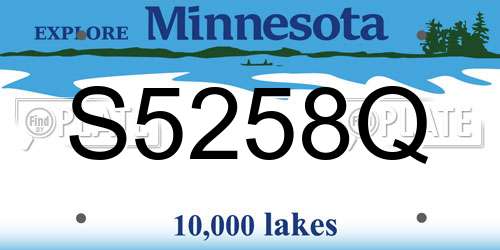 S5258Q Minnesota License Plate