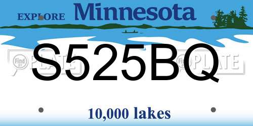 S525BQ Minnesota License Plate