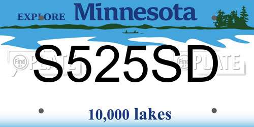 S525SD Minnesota License Plate