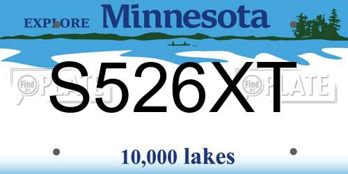 S526XT Minnesota License Plate