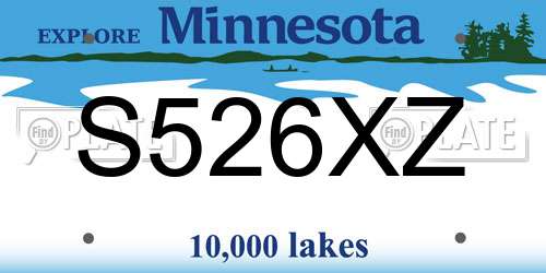 S526XZ Minnesota License Plate