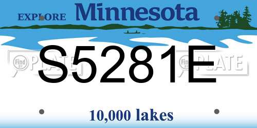 S5281E Minnesota License Plate
