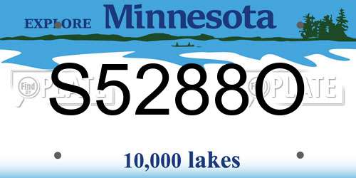 S5288O Minnesota License Plate