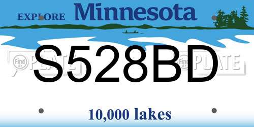S528BD Minnesota License Plate