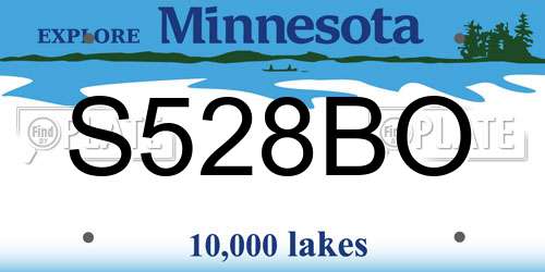 S528BO Minnesota License Plate