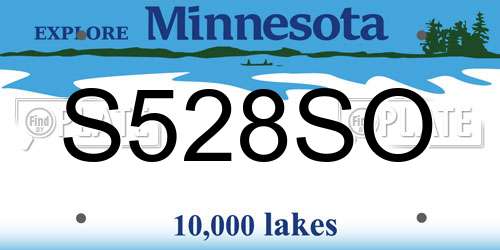S528SO Minnesota License Plate