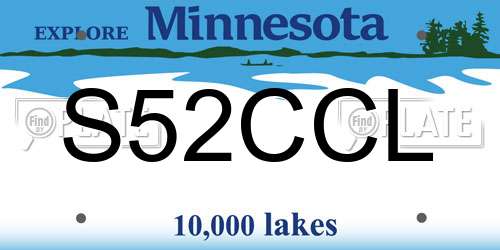 S52CCL Minnesota License Plate