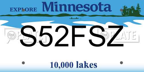 S52FSZ Minnesota License Plate