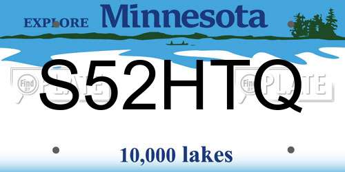 S52HTQ Minnesota License Plate