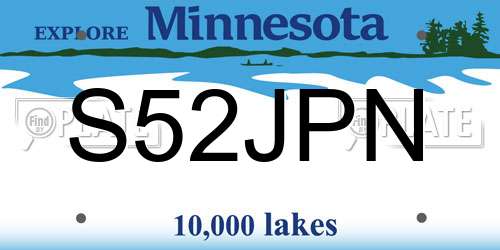 S52JPN Minnesota License Plate
