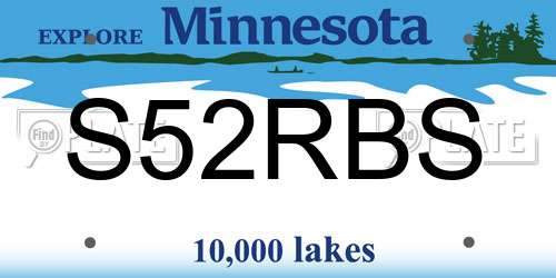 S52RBS Minnesota License Plate