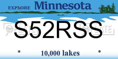 S52RSS Minnesota License Plate