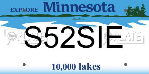 S52SIE Minnesota License Plate