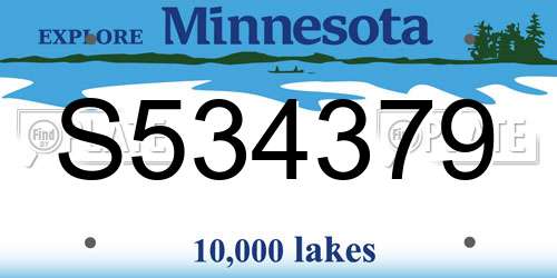 S534379 Minnesota License Plate