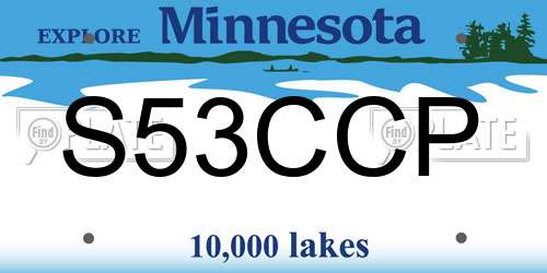 S53CCP Minnesota License Plate