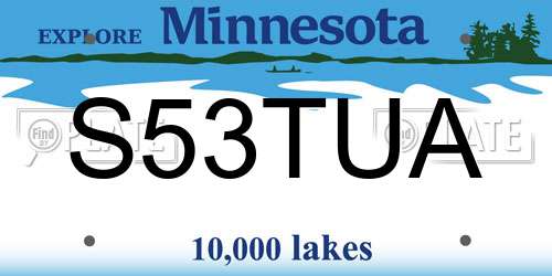 S53TUA Minnesota License Plate