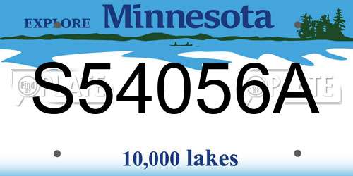 S54056A Minnesota License Plate