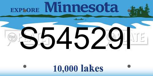 S54529I Minnesota License Plate