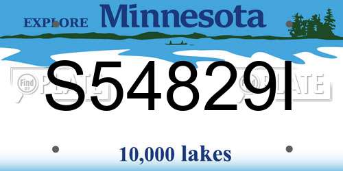 S54829I Minnesota License Plate