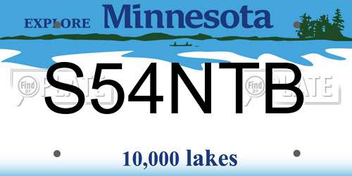 S54NTB Minnesota License Plate