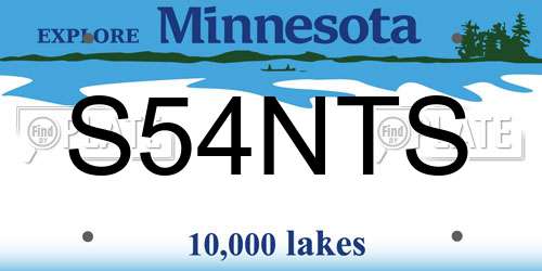 S54NTS Minnesota License Plate