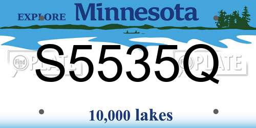 S5535Q Minnesota License Plate