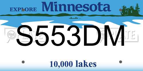 S553DM Minnesota License Plate