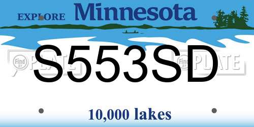 S553SD Minnesota License Plate