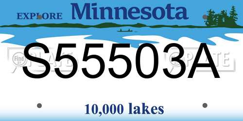 S55503A Minnesota License Plate