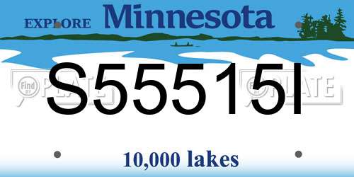 S55515I Minnesota License Plate