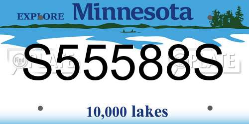 S55588S Minnesota License Plate