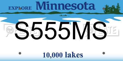 S555MS Minnesota License Plate