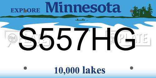 S557HG Minnesota License Plate